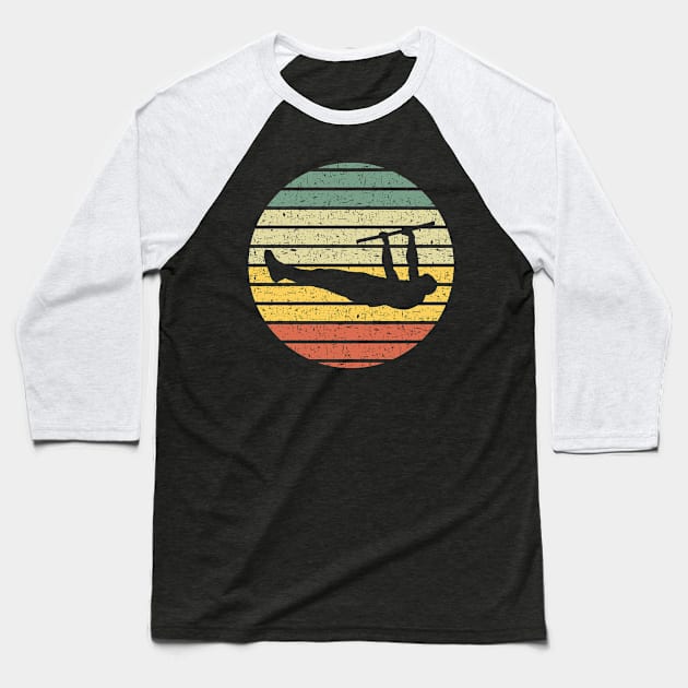 Vintage Calisthenics Silhouette Baseball T-Shirt by Creastorm